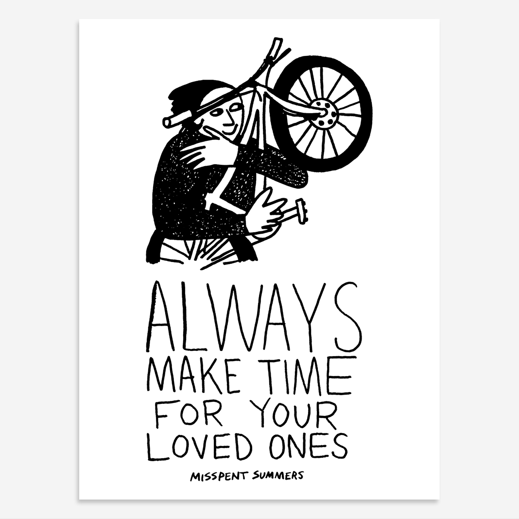 Valentine's Day gift for cyclists: Make Time for Loved Ones print