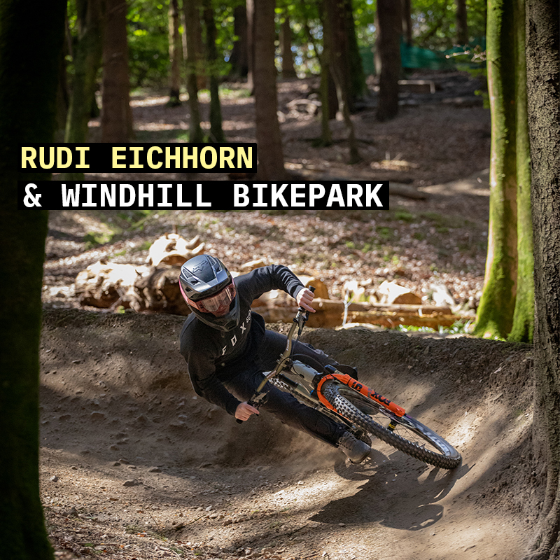 Rudi Eichhorn shows of his seemingly endless style at Windhill Bikepark