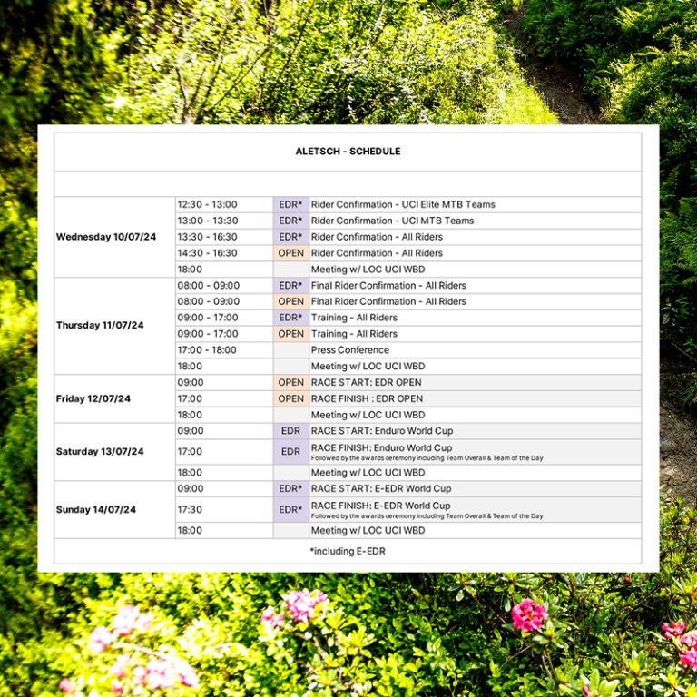 Aletsch Enduro World Cup 2024 Schedule