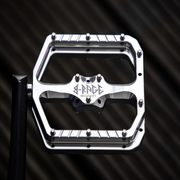 B-Rage Flat Pedals Rhodium Silver